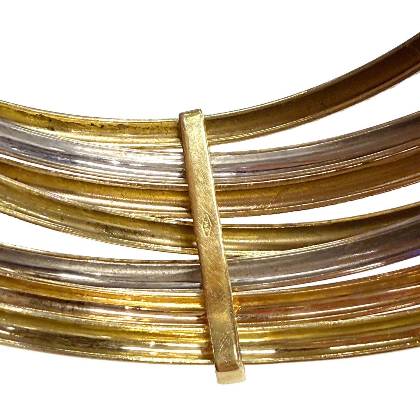 Bracelet Semainier 7 joncs en 3 ors 18 carats - 57.92 Grs