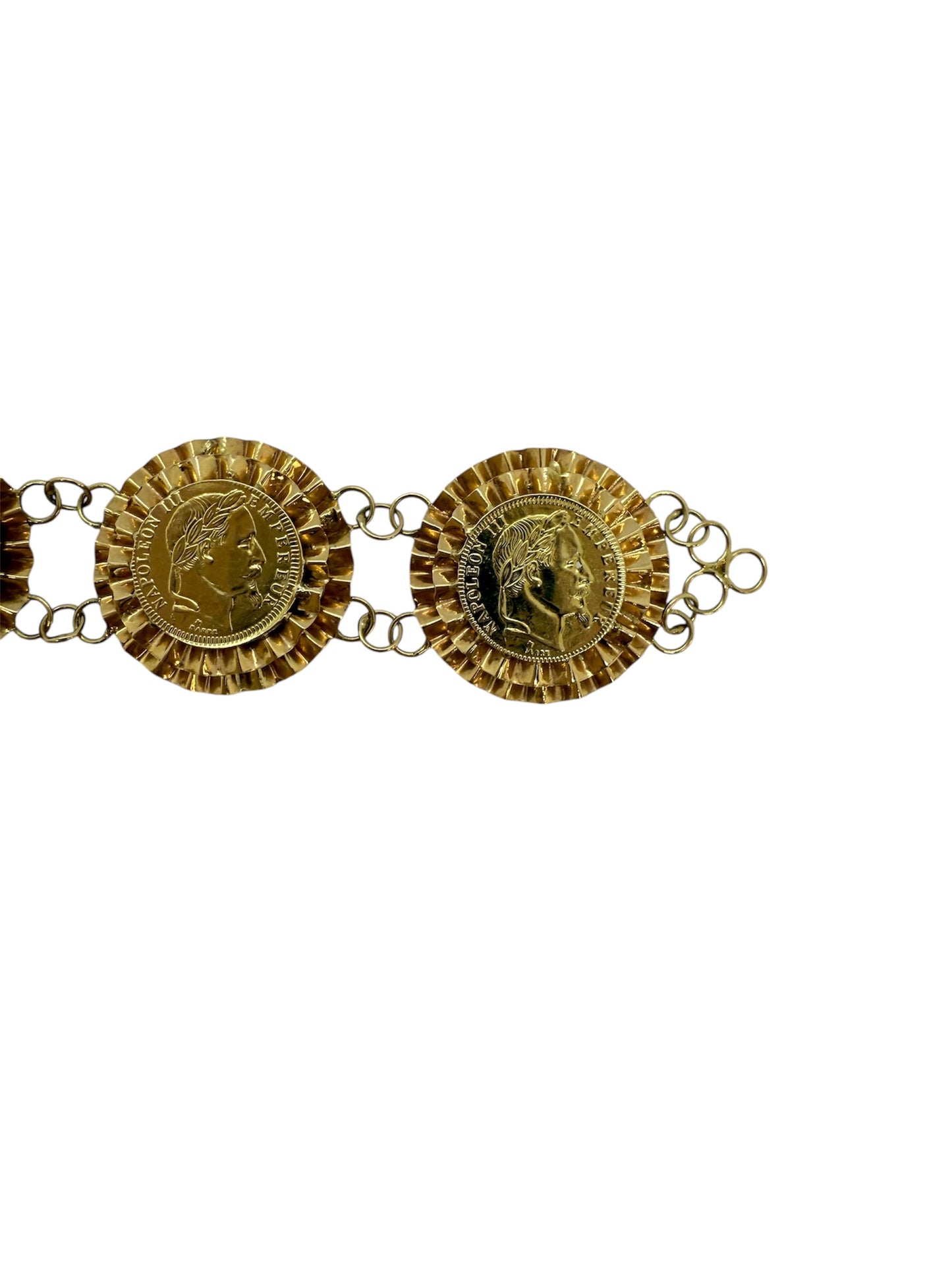 Bracelet reproduction Napoléon III en or jaune 18k 10.48 Grs