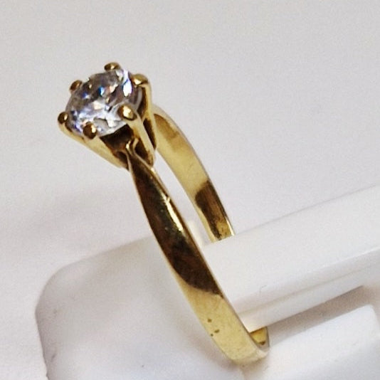 Bague Solitaire en Or Jaune 18 Carats Taille-52