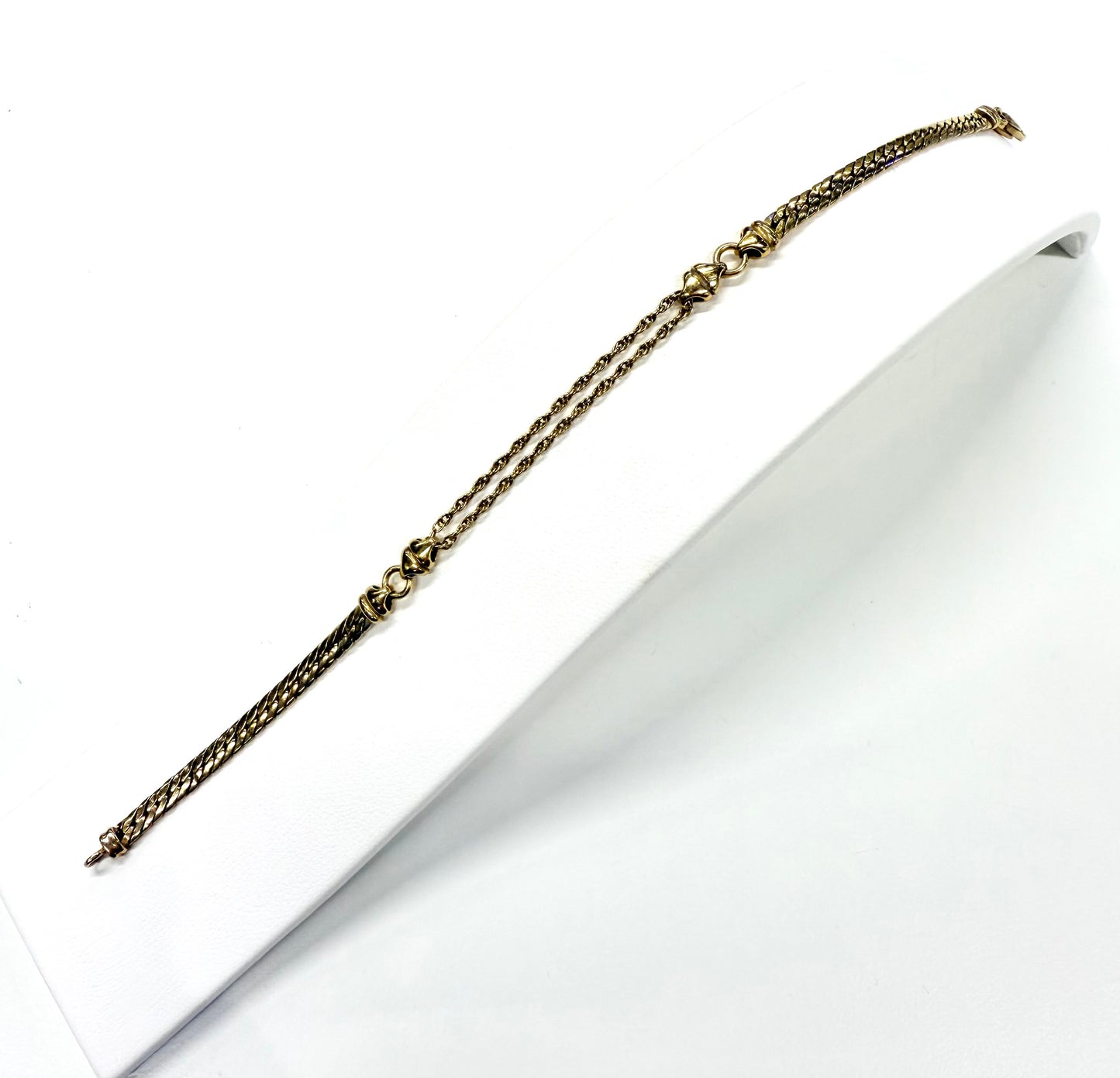 Bracelet en or 18k torsadé et maille anglaise