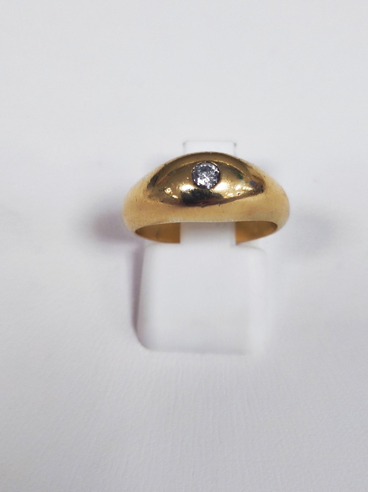 Bague Solitaire en Or Jaune 18K avec Diamant
