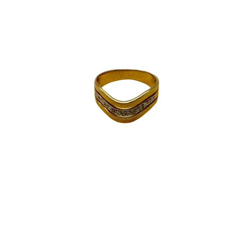 Jonc en or jaune 18K avec oxyde de zirconium - T 52