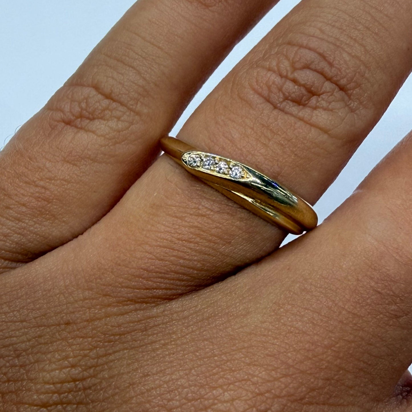 Bagues en Or Jaune 18k avec Diamants 2.42 Grs - Taille 56