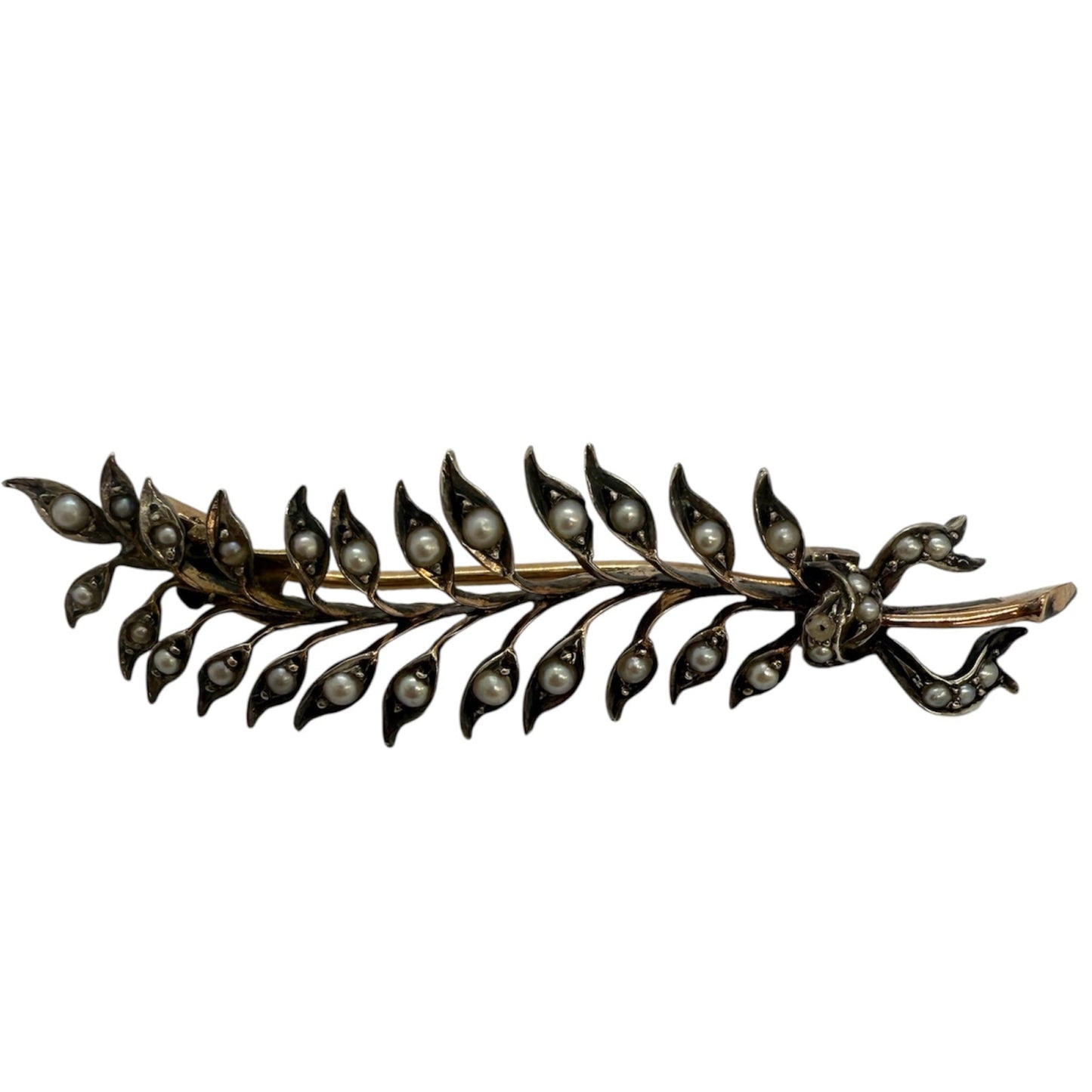 Broche feuille en or jaune 18K 5.88 Grs