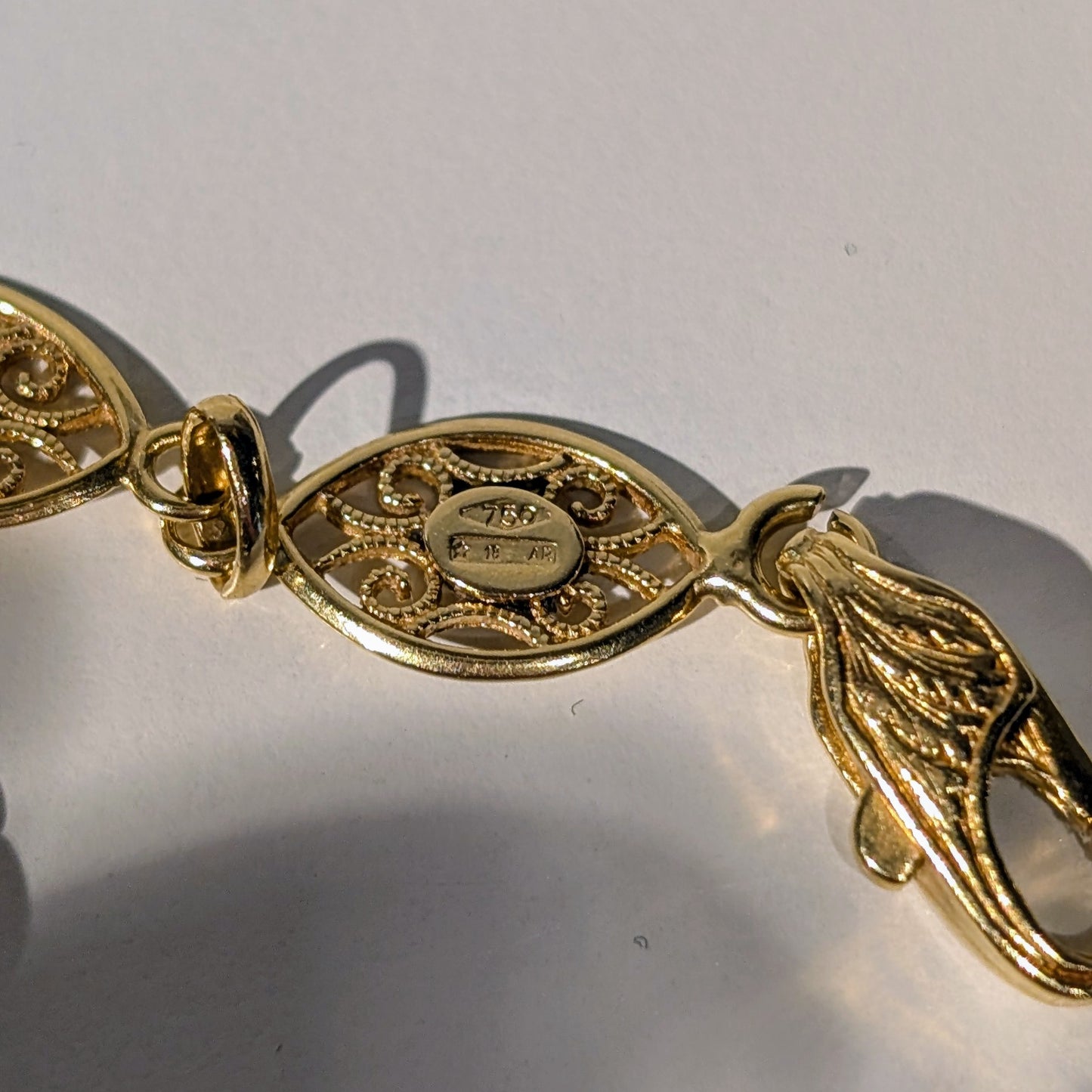 Bracelet Or Jaune Maille Filigrane