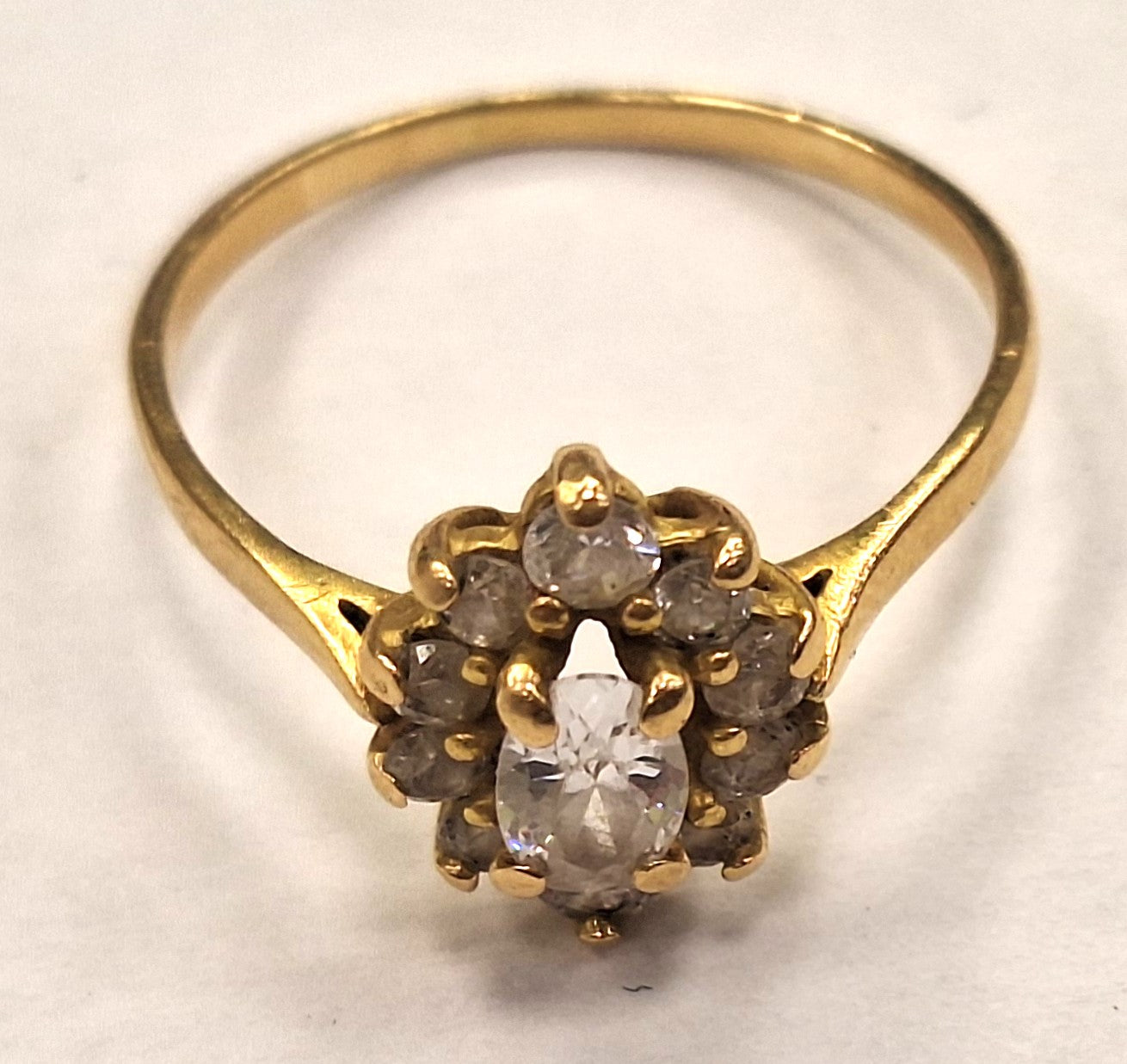 Bague Marguerite en Or jaune 18K avec Oxydes