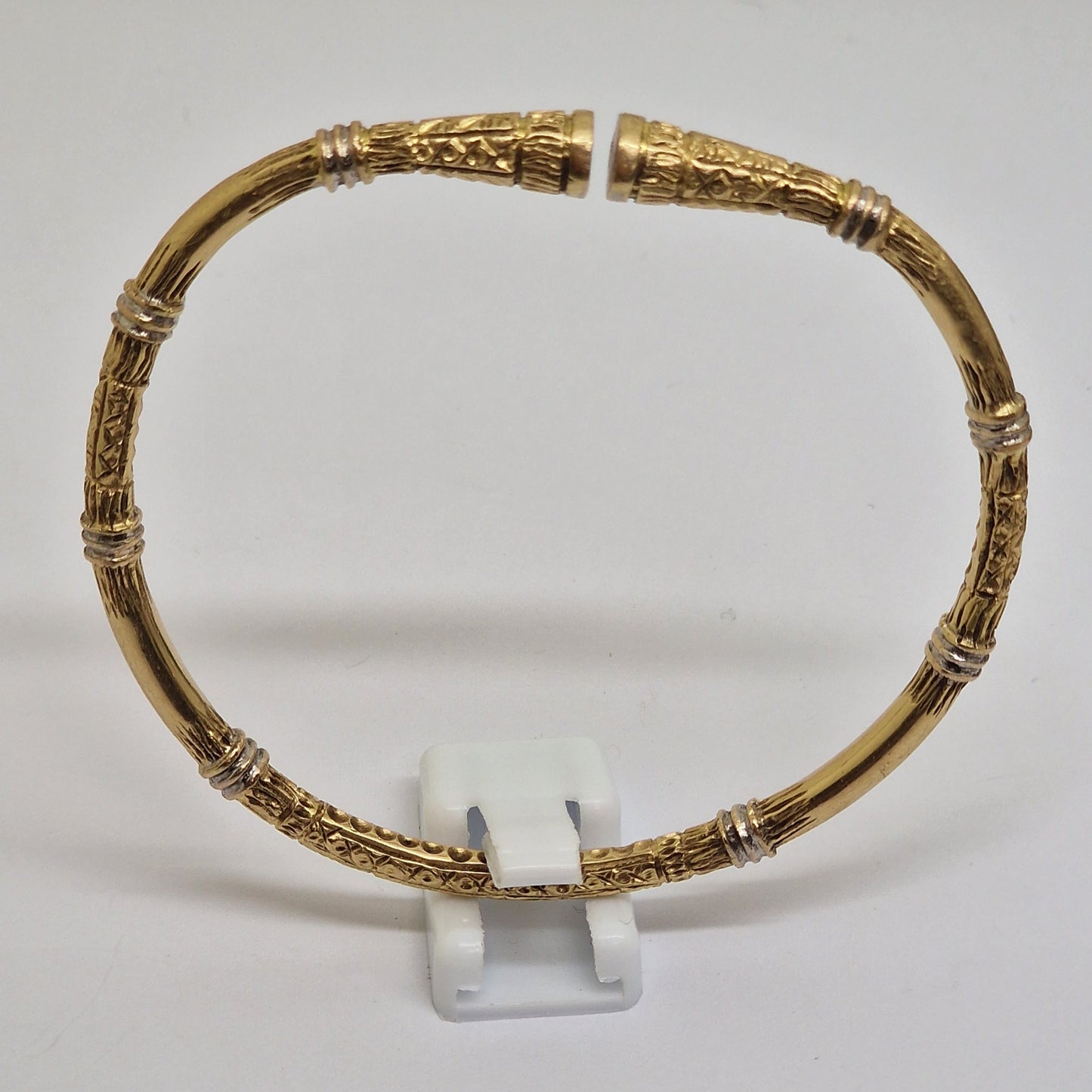 Bracelet Jonc Or Jaune et Blanc 18K 30.98 Grs