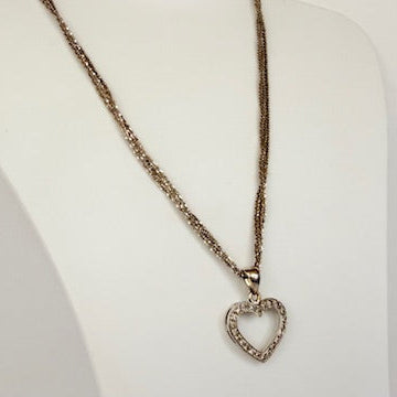 Collier Princesse en Or Blanc 18K avec Cœur en Diamant