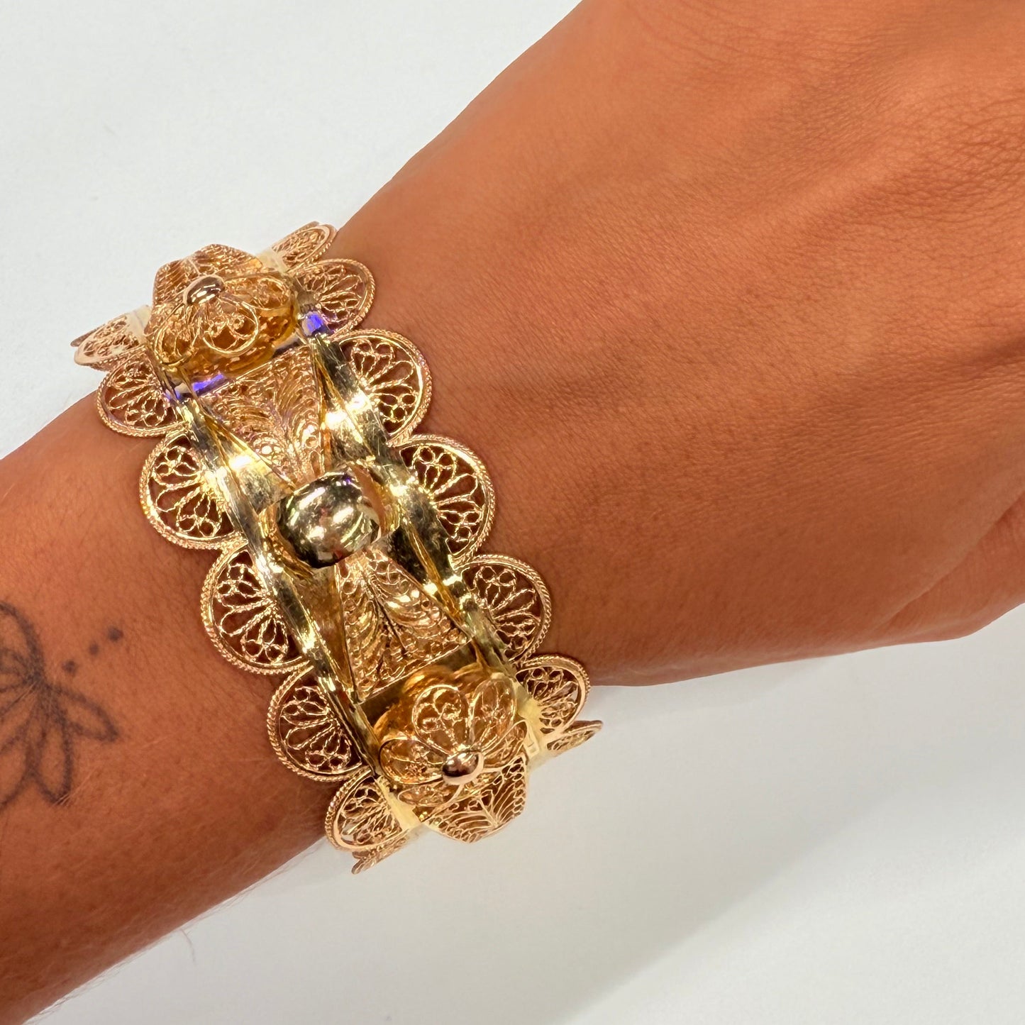 Bracelet Manchette Or Jaune 18K 43.07 Grs