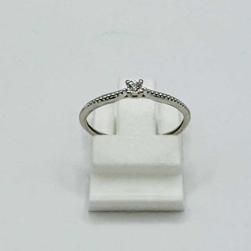 Bague Solitaire en Or Blanc 18K Taille-50