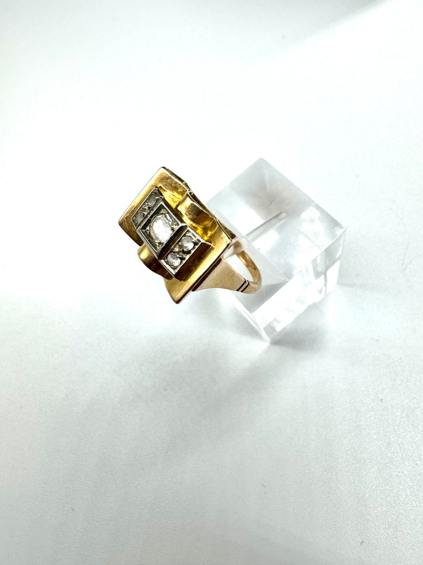 Bague Tank Or Jaune 18K 3.60 Grs - Taille 54