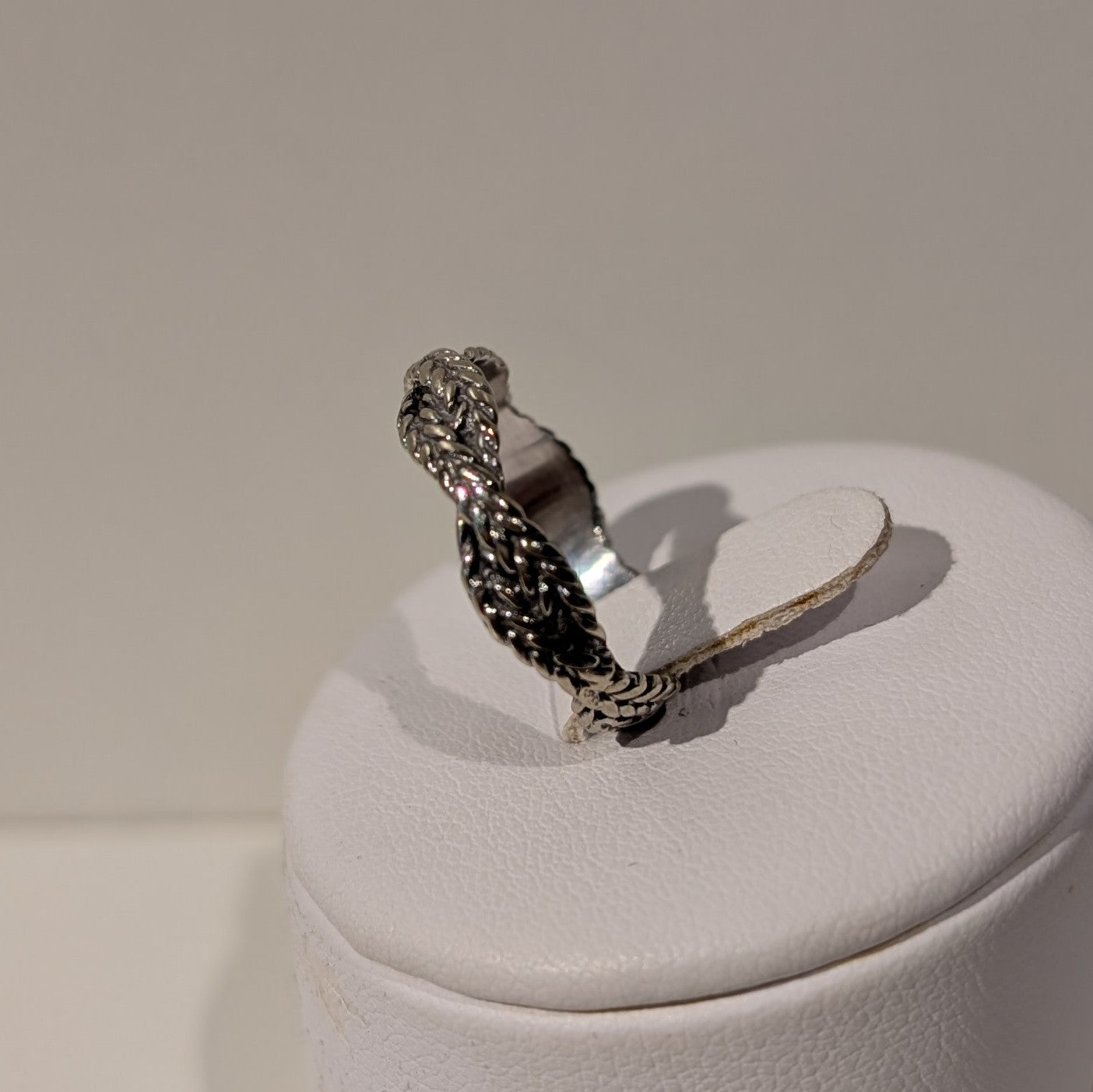 Bague Tressée en Or Gris 18K Taille-54
