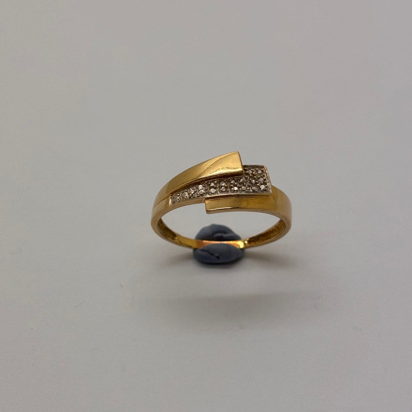 Alliance en or jaune et blanc 18K Taille-59.5