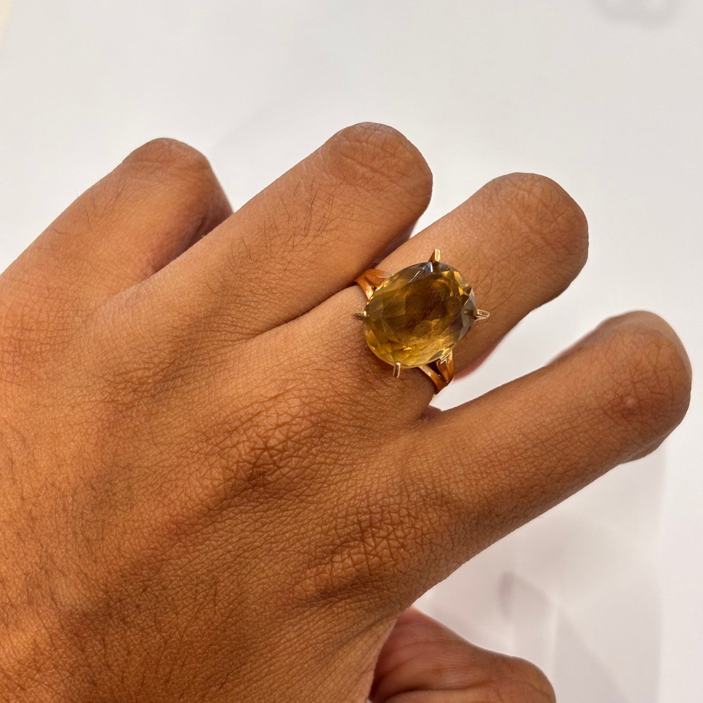 Solitaire en Or Jaune 18K Taille-54