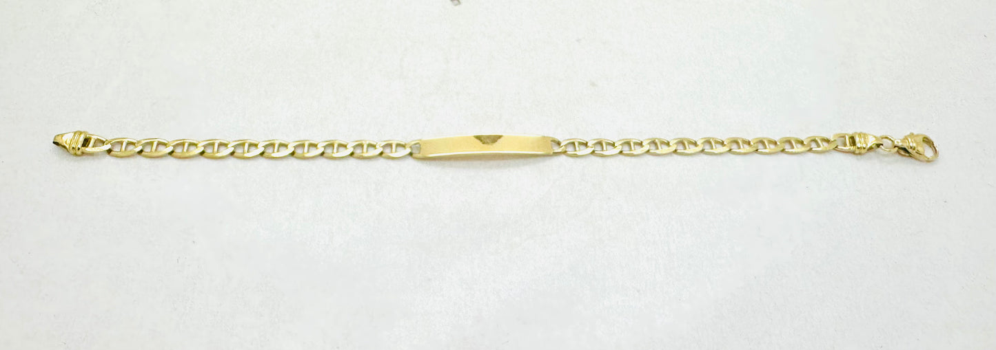 Bracelet Identité Or Jaune 18k Tête d'Aigle 20cm