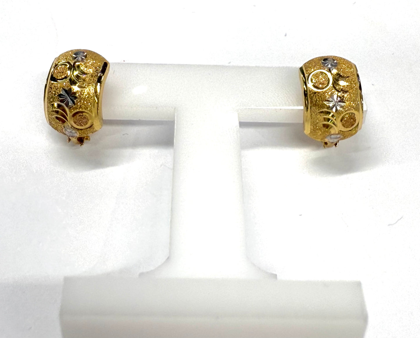 Boucles d'oreilles Dormeuses 3 Ors 18k 1.78grs