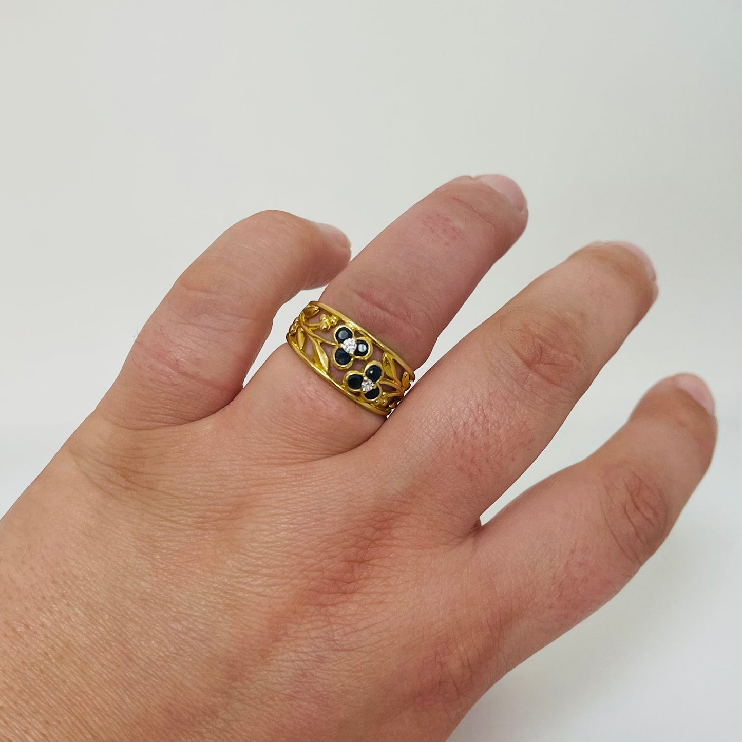 Bague en Or Jaune 18K Taille-55