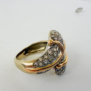 Bague en Or Rose 18K Sertie de Diamants