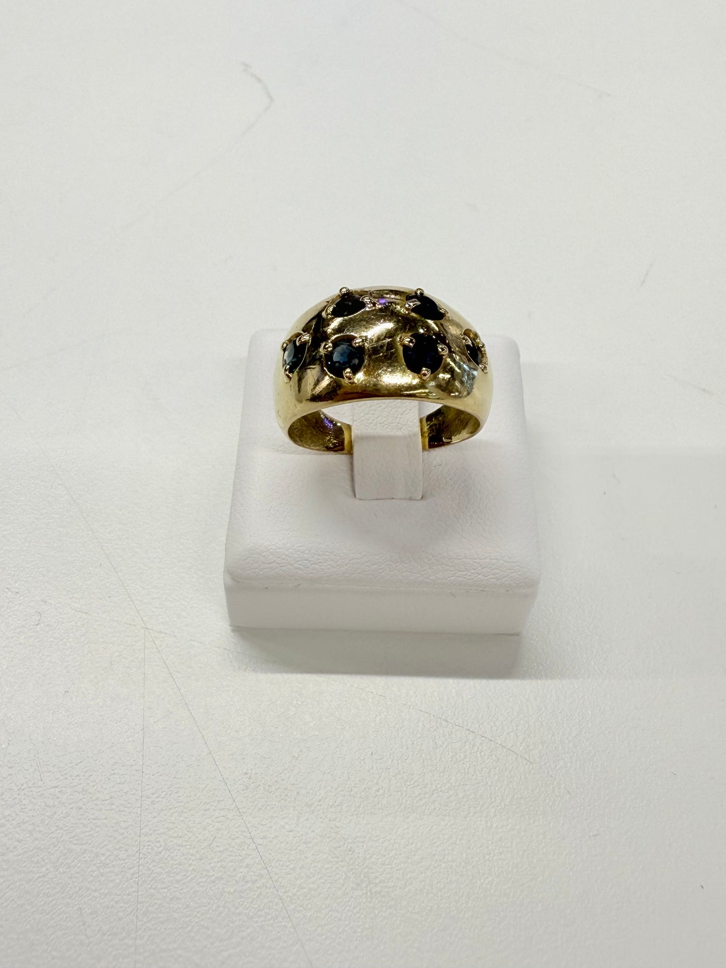 Bague Or Jaune 18k avec Saphirs 0.3cm T54