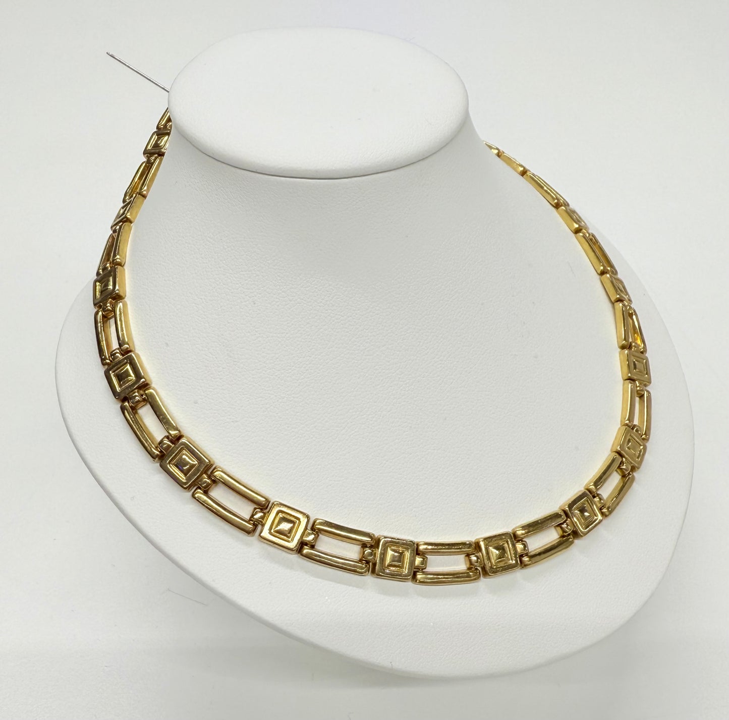 Collier Ras du Cou Or Jaune 18k Maille Fantaisie