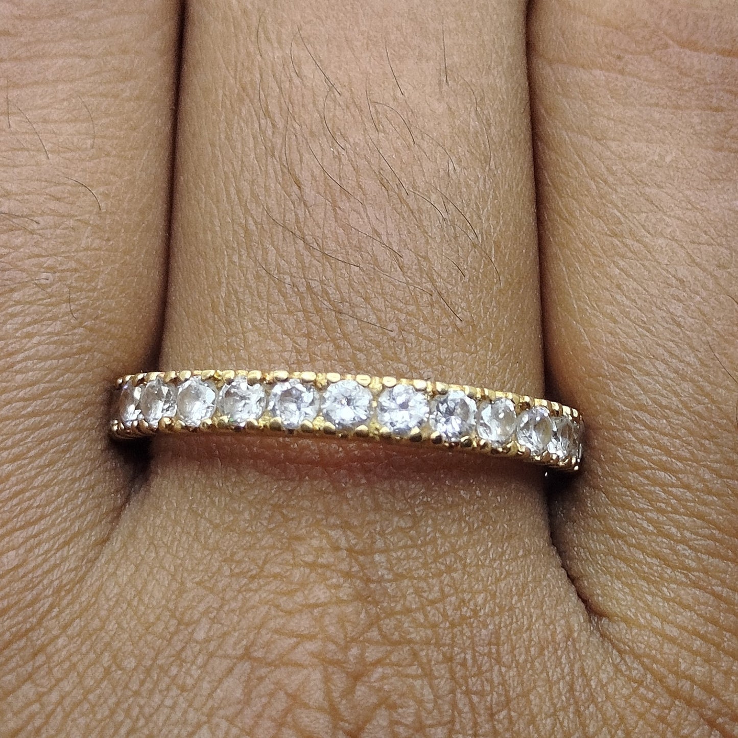 Tour complet en or jaune 18K avec oxyde de zirconium 2.88g - taille 58