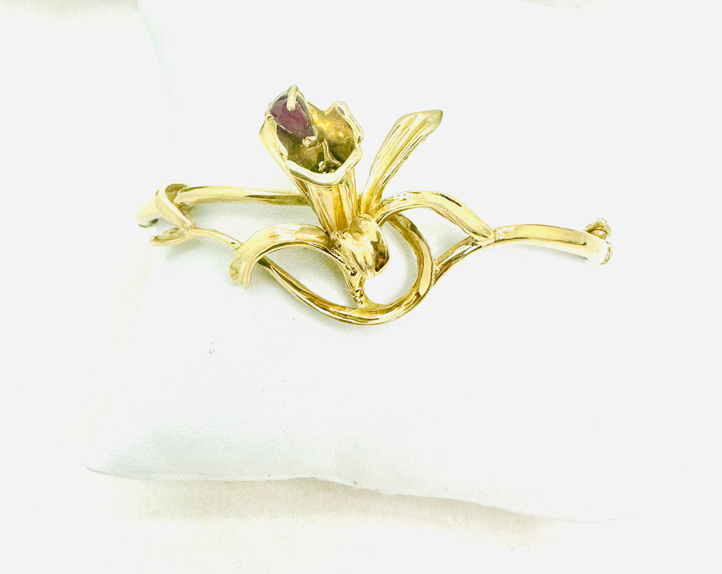 Jonc Fleur de Vanille Or avec Rubis