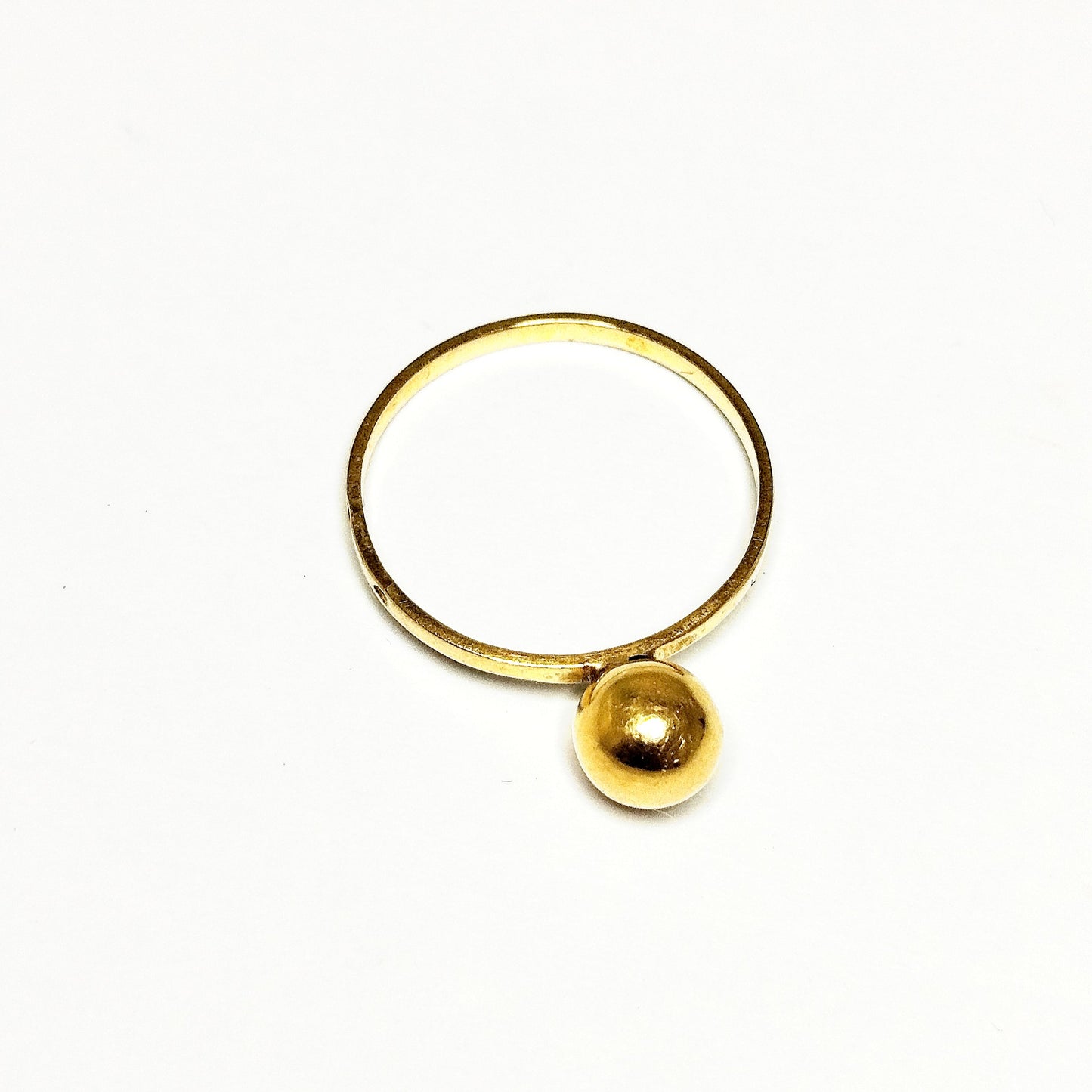 Solitaire en Or Jaune 18K avec Perle en Or - T53