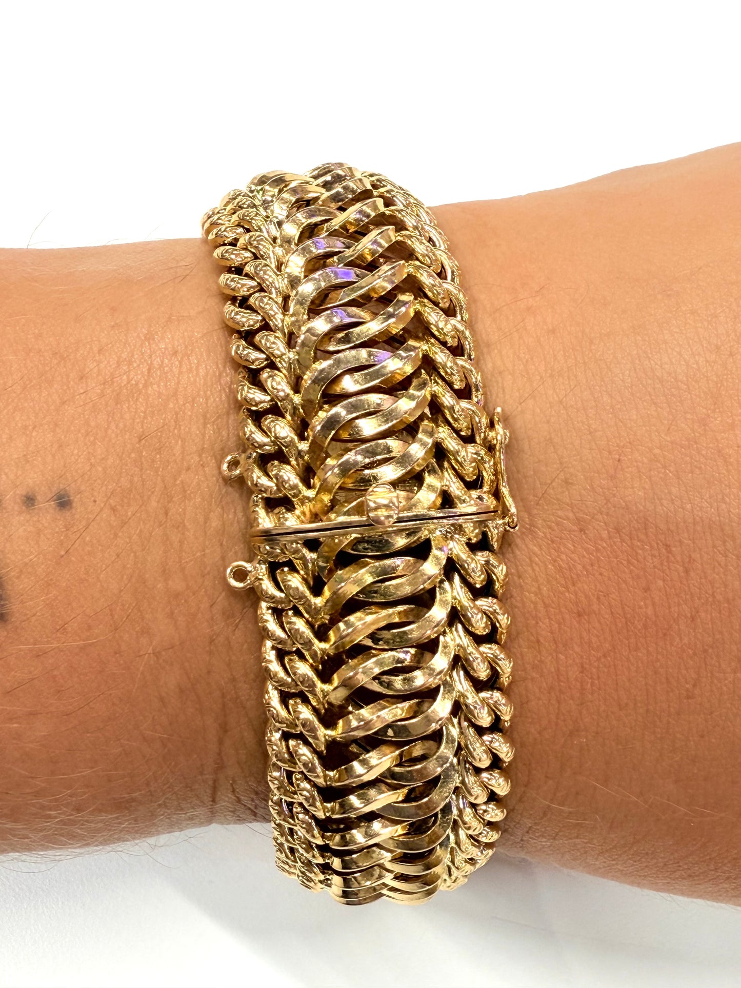 Bracelet Or Jaune Maille Américaine 750/1000 (18k) - Très Bon Etat