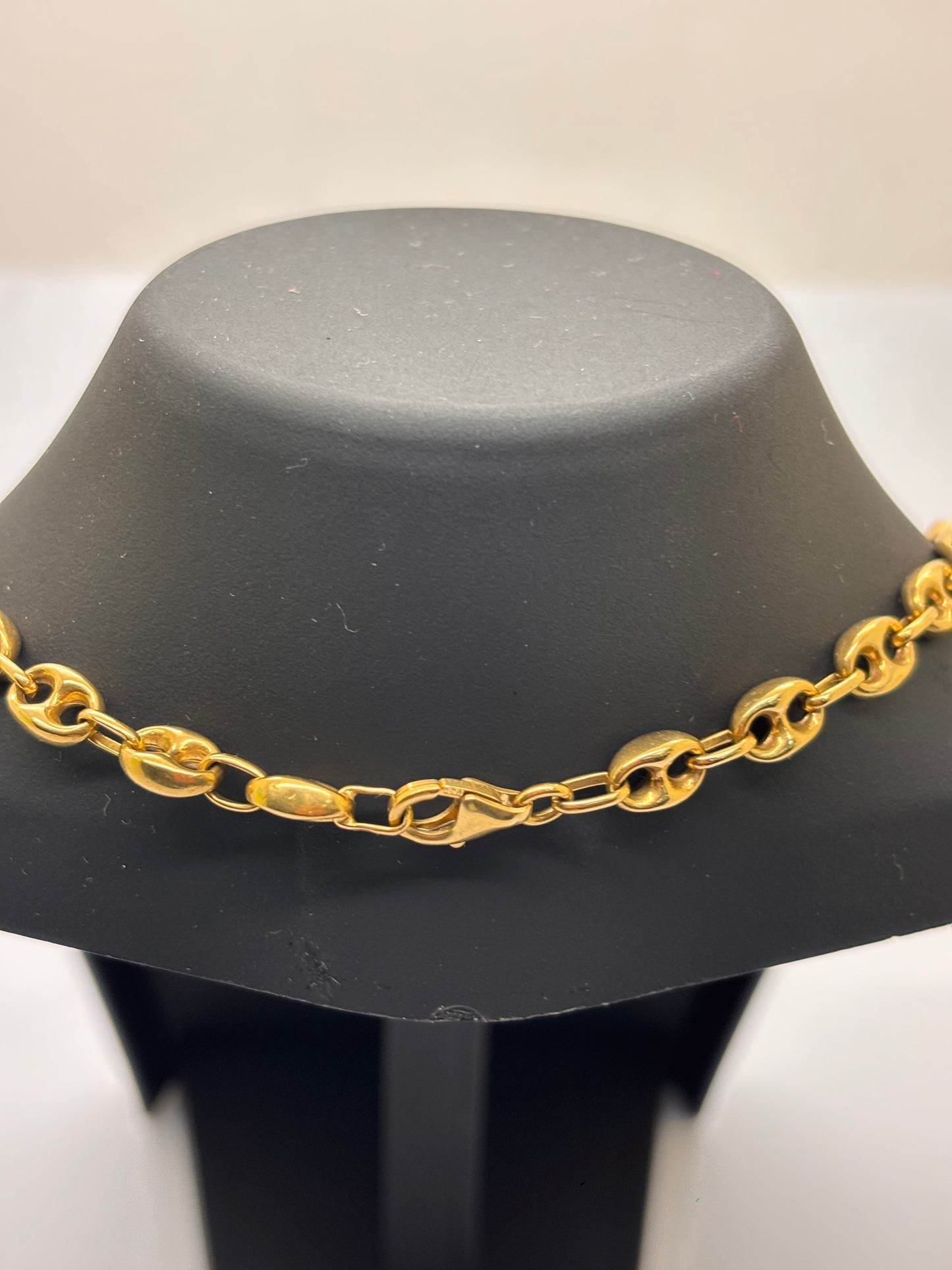 Collier Sautoir Grain de Café en Or Jaune 18K 28.60 Grs