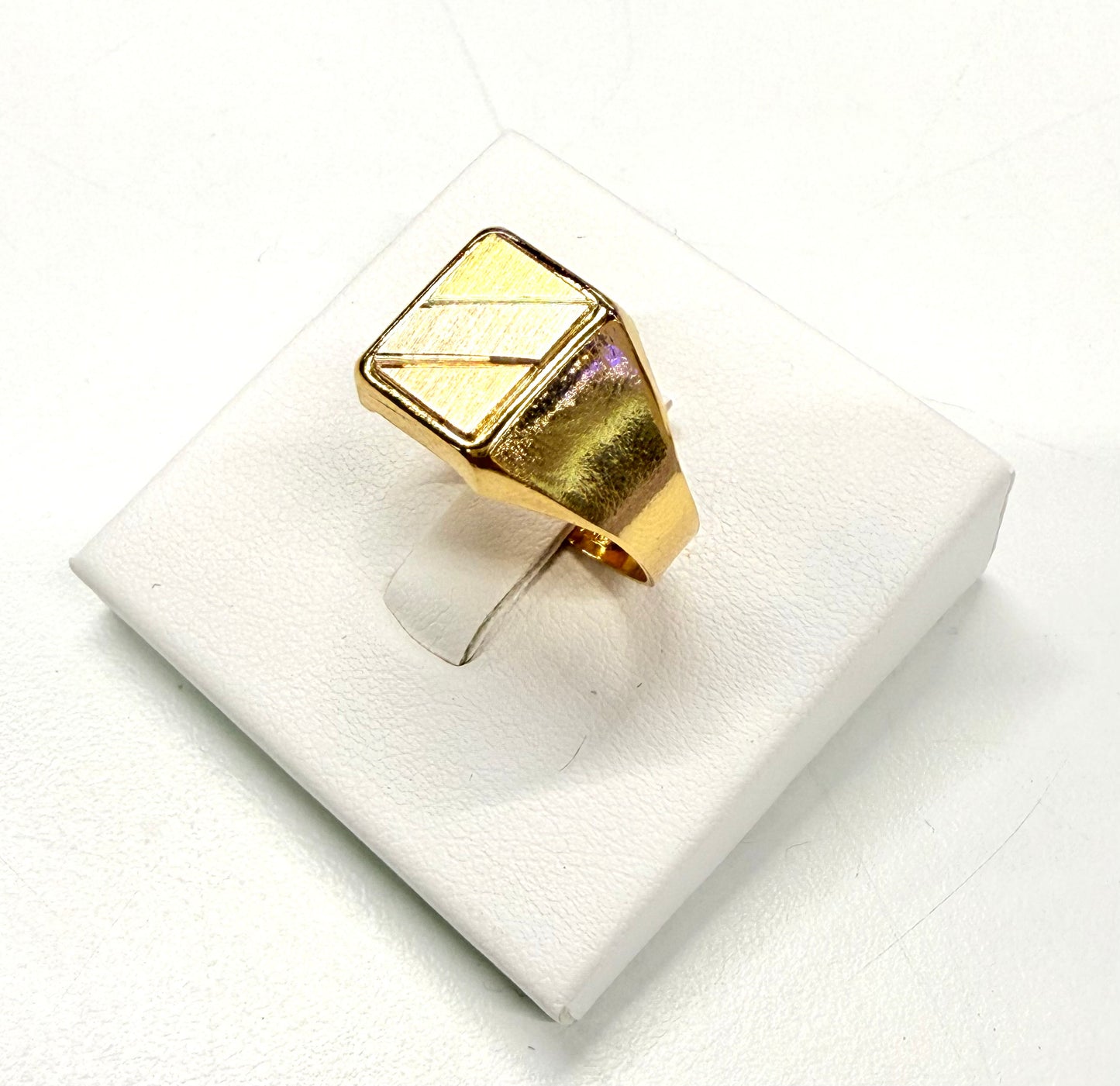 Bague Chevalière en Or Jaune 18K Taille-58