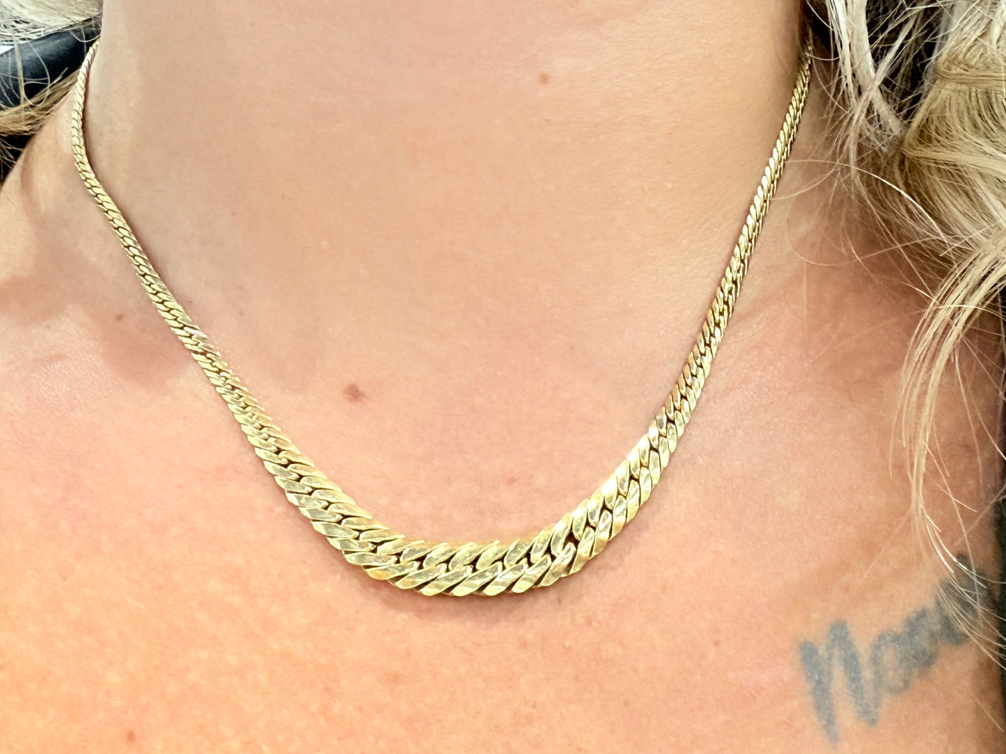 Collier Ras du Cou Or Jaune Maille Anglaise 18k - 8.60 Grs