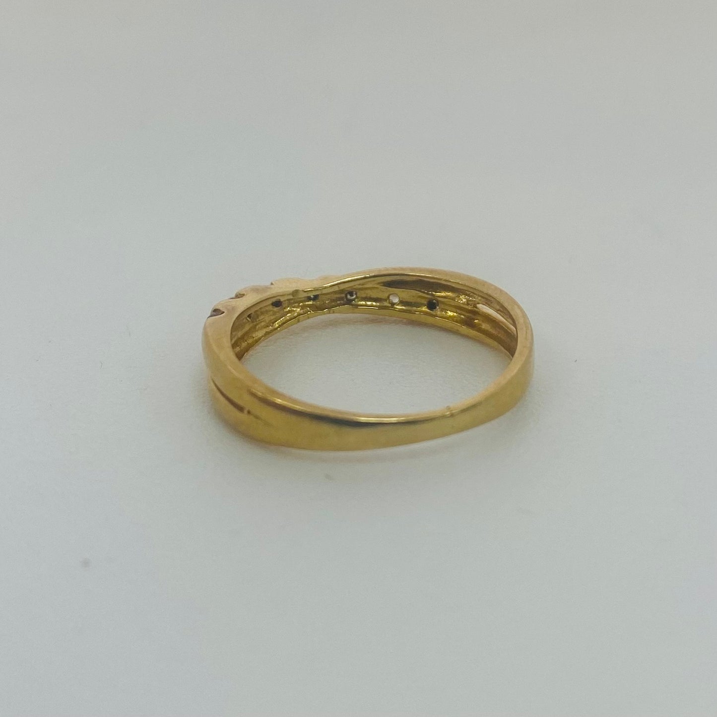 Bague Demi-Tour en Or Jaune 18K & Zirconiums