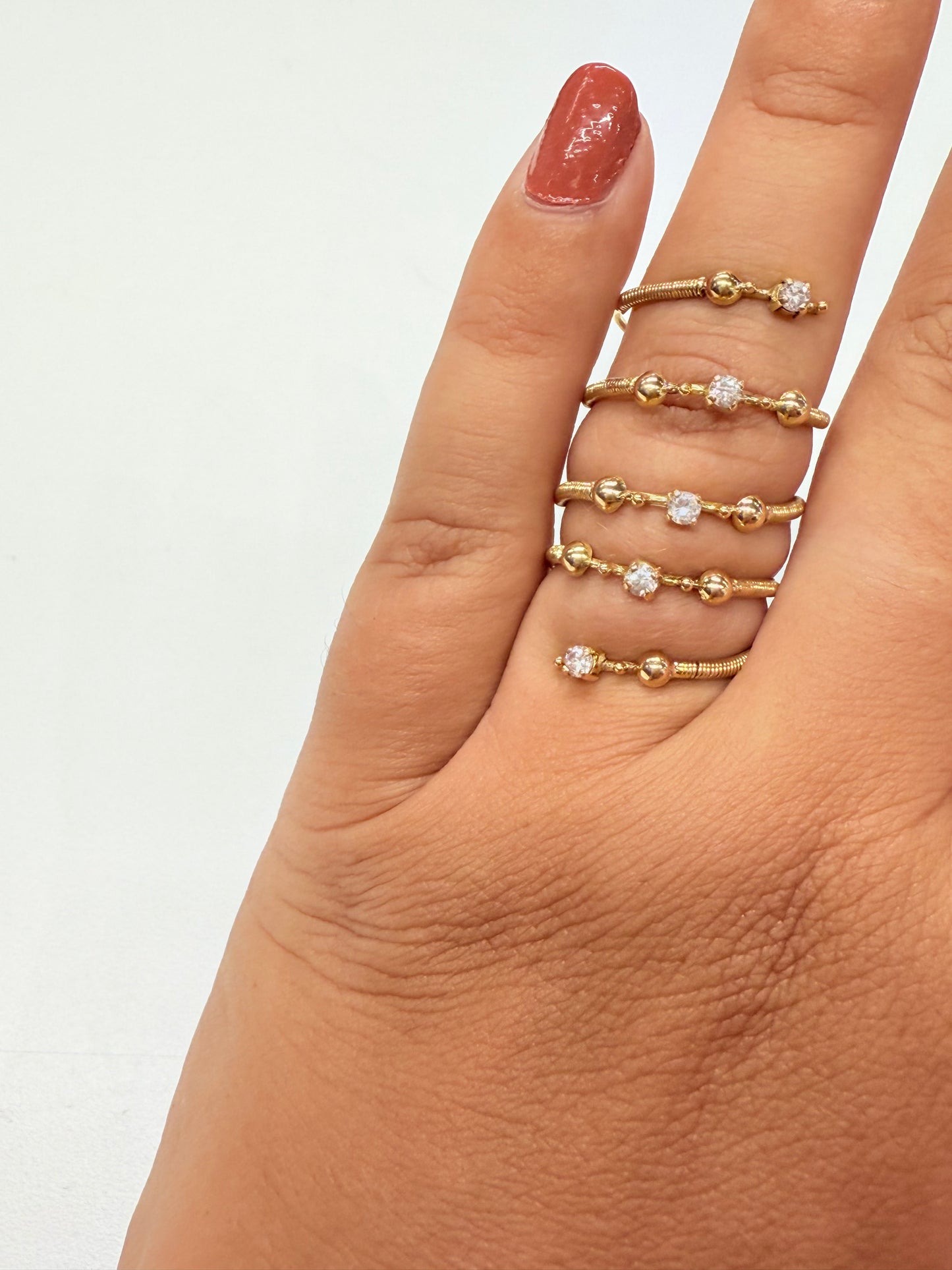 Bague en Or Jaune 18K avec Zirconiums T.54