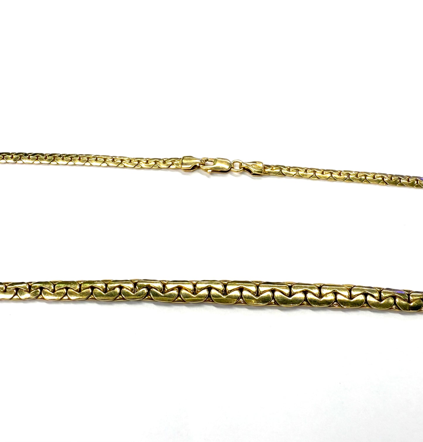 Collier Ras du Cou Or Jaune Maille Haricot 18k