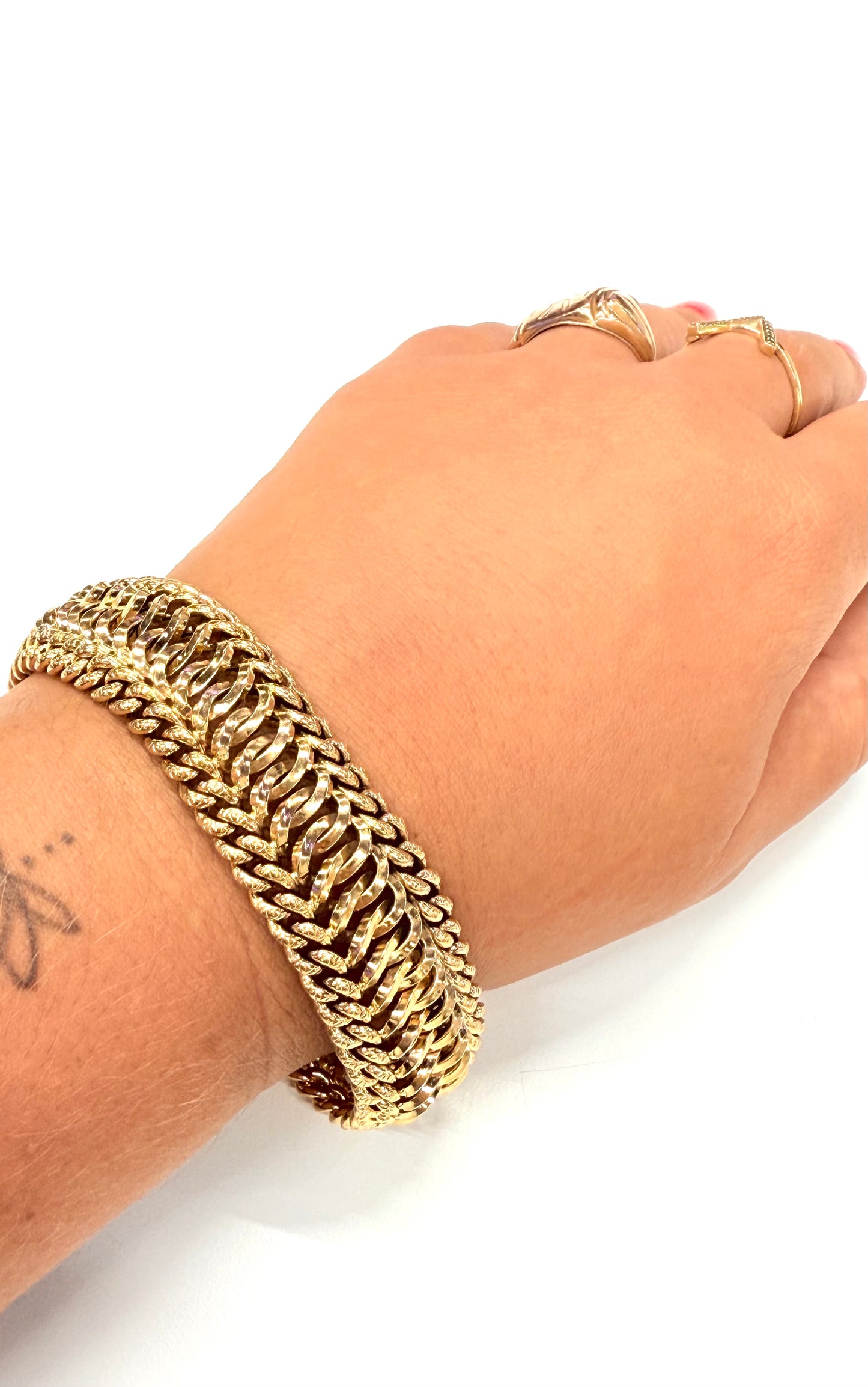Bracelet Or Jaune Maille Américaine 750/1000 (18k) - Très Bon Etat