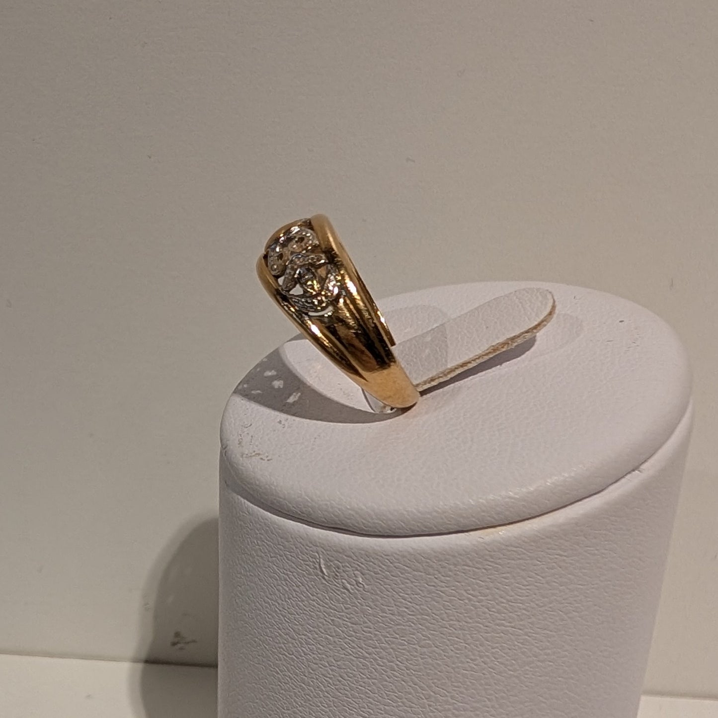Bague Tank Or Jaune et Blanc 18K 2.68 Grs - Taille 52