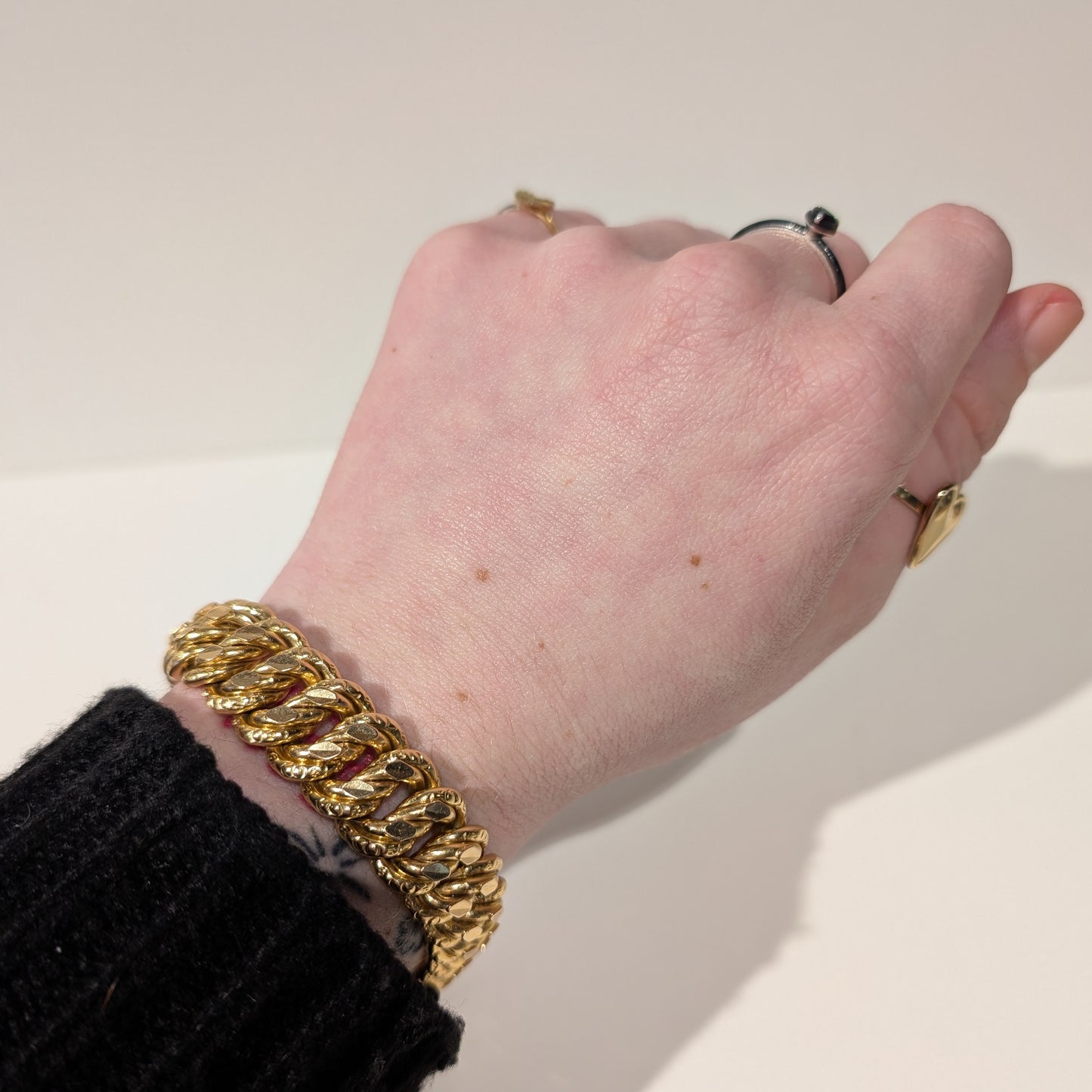 Bracelet Gourmette Or maille américaine