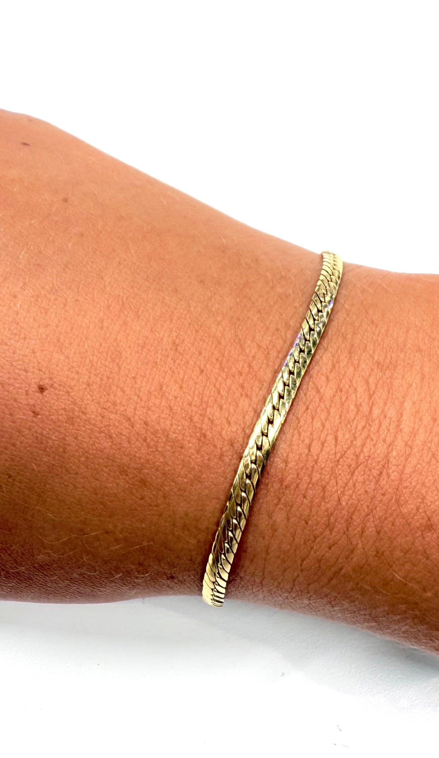 Bracelet Or Jaune 18k Maille Anglaise Lg 18