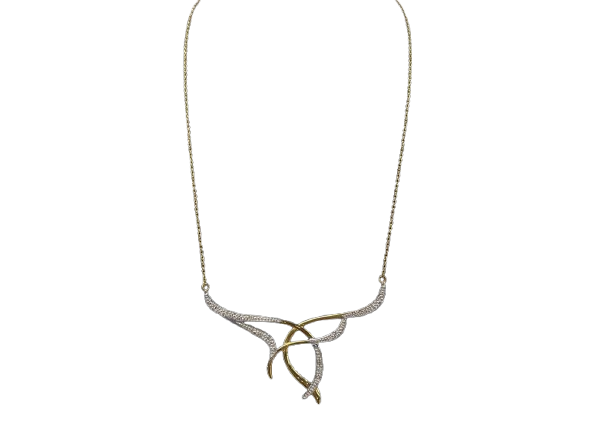 Collier Princesse en Or jaune et or blanc 18K 2.72 Grs