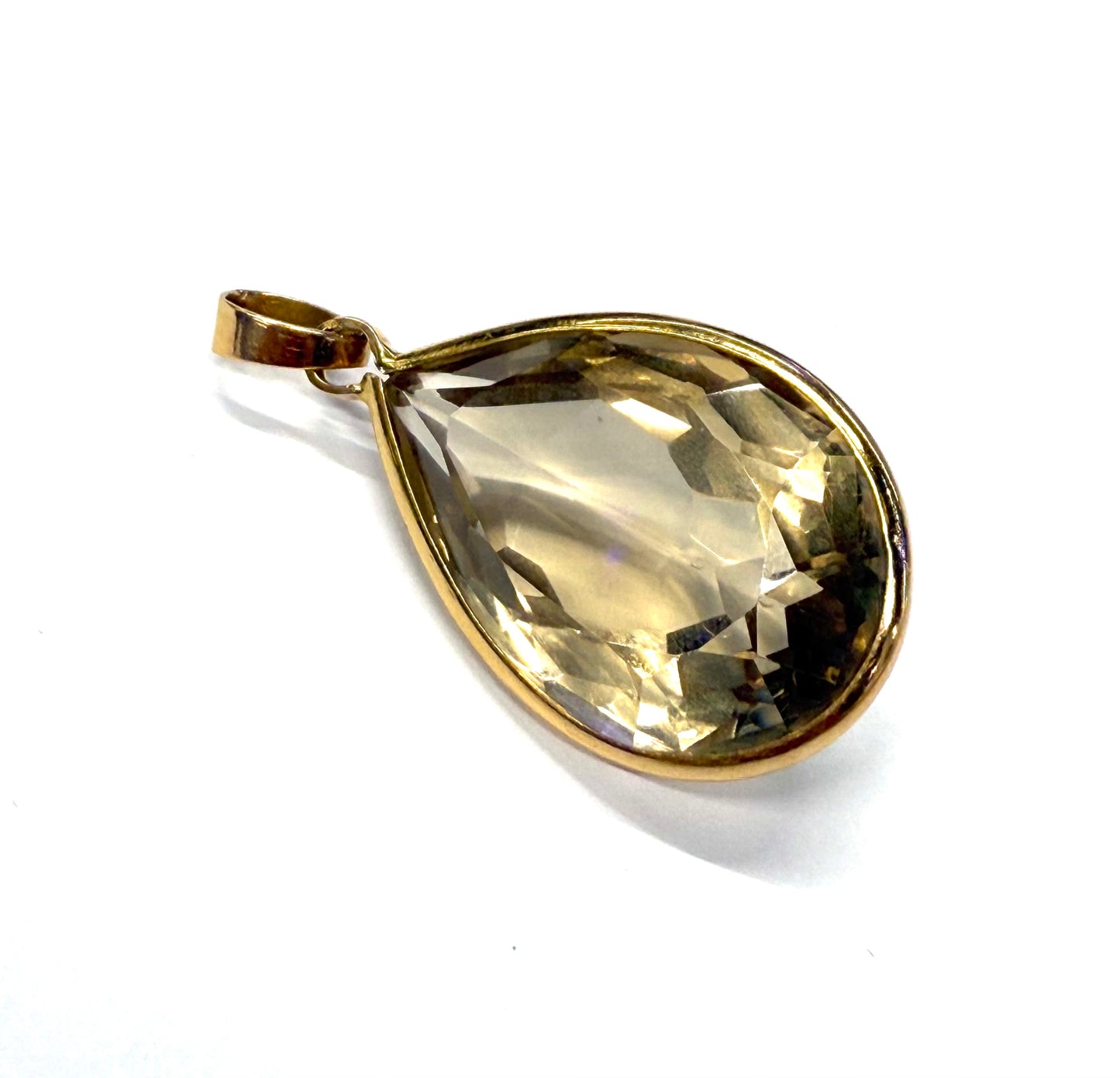 Pendentif Citrine en Or Jaune 18k