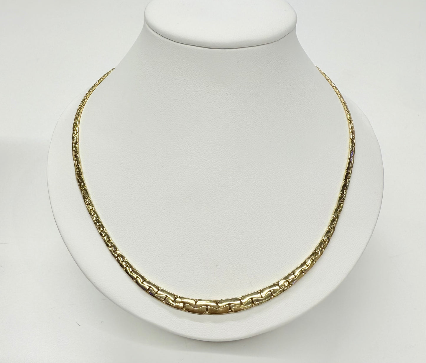 Collier Ras du Cou en Or Jaune 18k, Maille Haricot