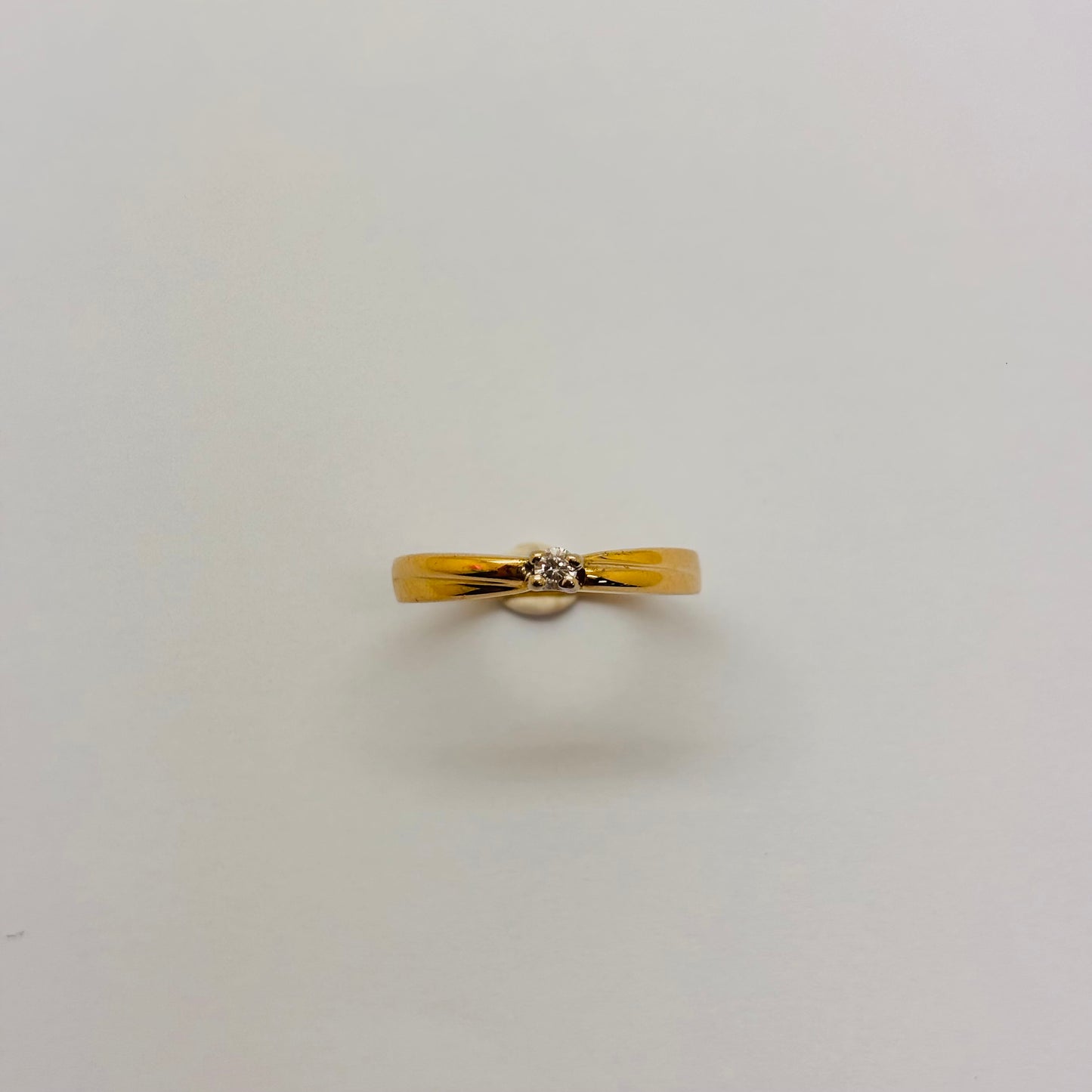 Solitaire Diamant en Or Jaune 18 Carats - T 56