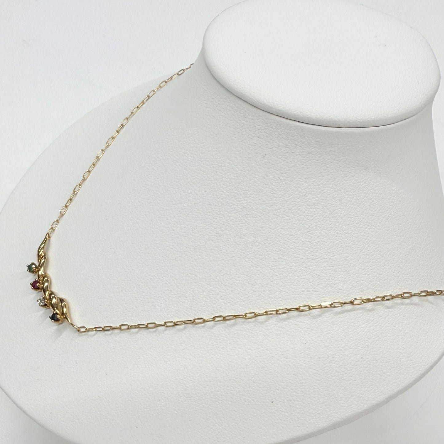 Collier Ras du Cou Or Jaune 18k avec Pierres Précieuses