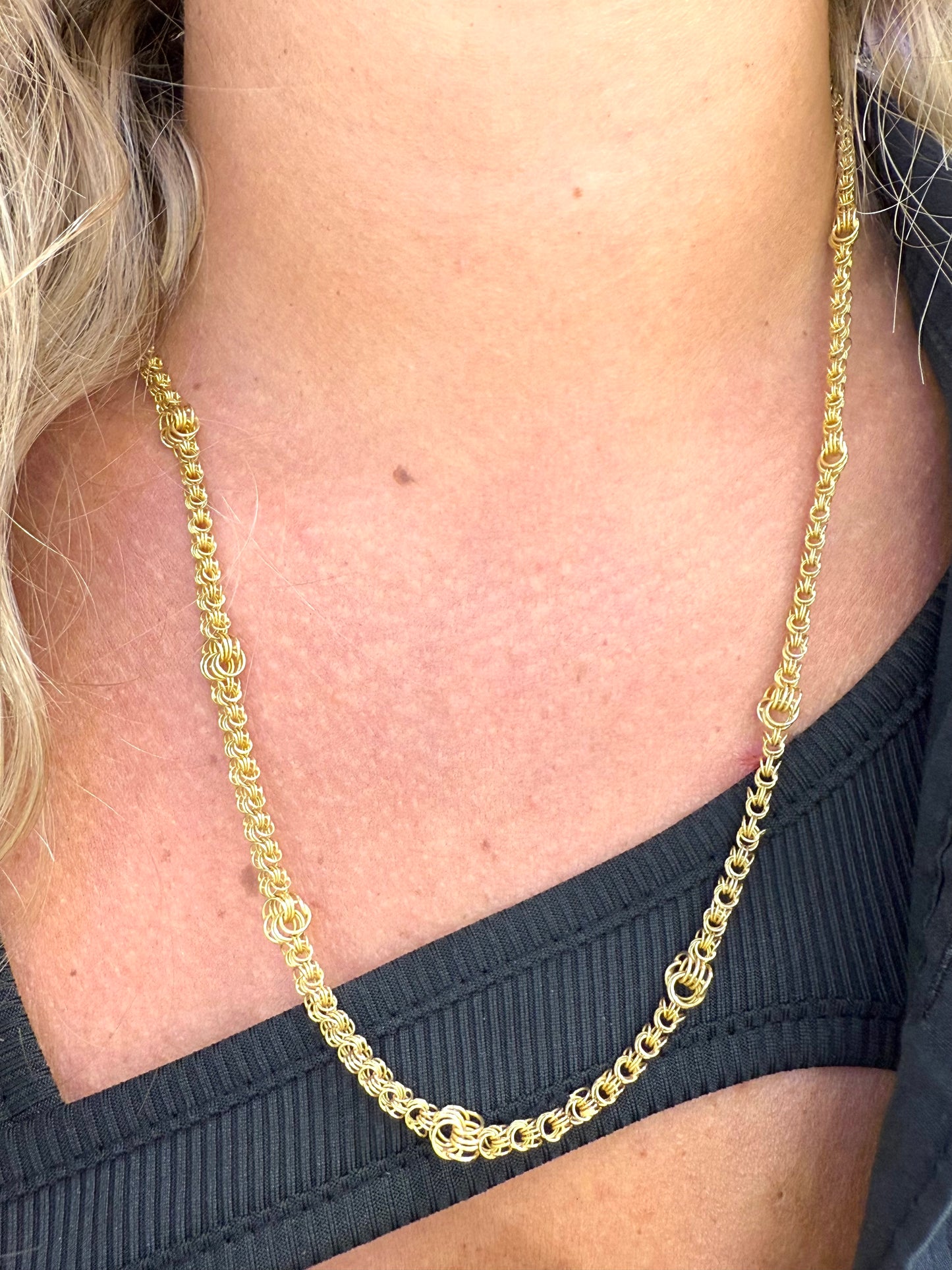 Collier Chaine Or Jaune Fantaisie 14K 55cm