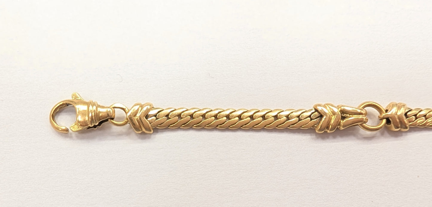 Bracelet Maillon Anglaise en Or Jaune 18K 8.27 Grs