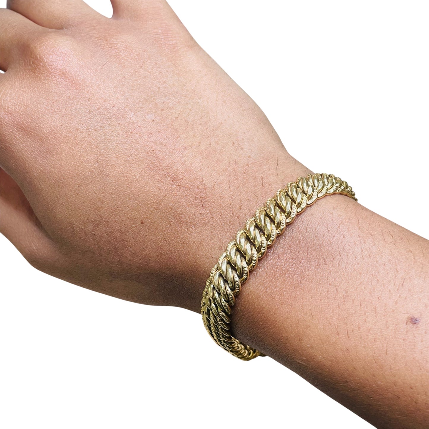 Bracelet maille américaine en or jaune 18K 17.31 Grs