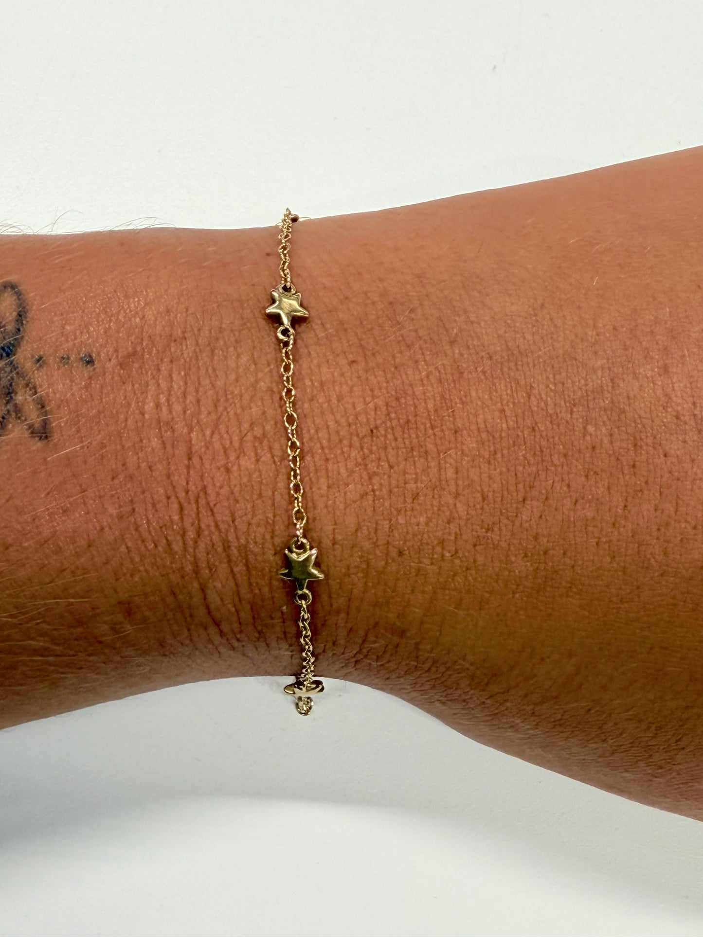 Bracelet étoile en or jaune 18k Lg 18.5cm