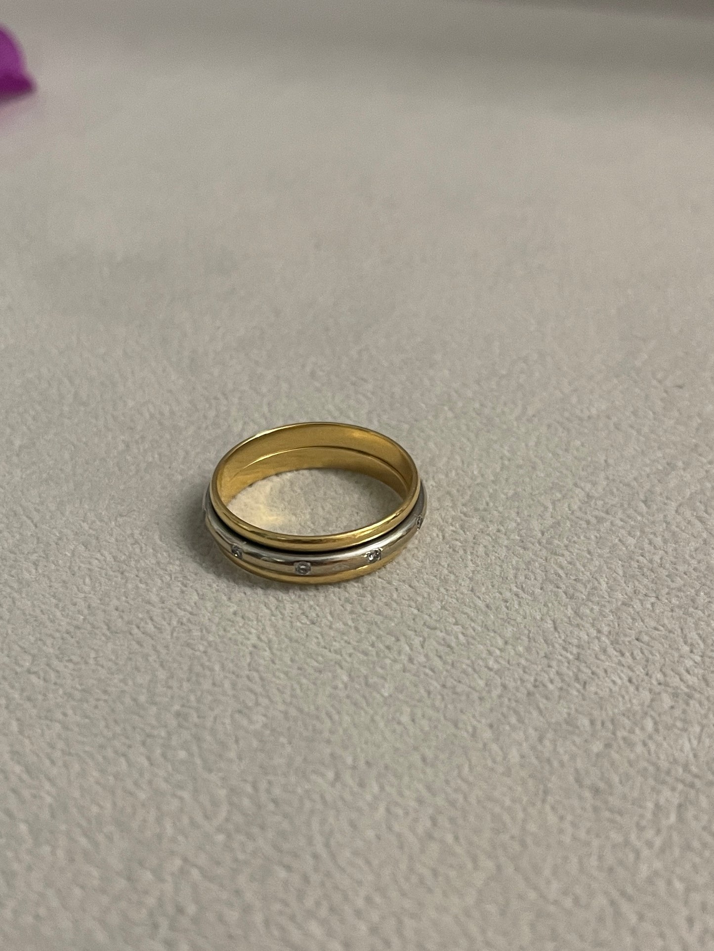 Bague Alliance Or Jaune et Blanc 18K Taille-51
