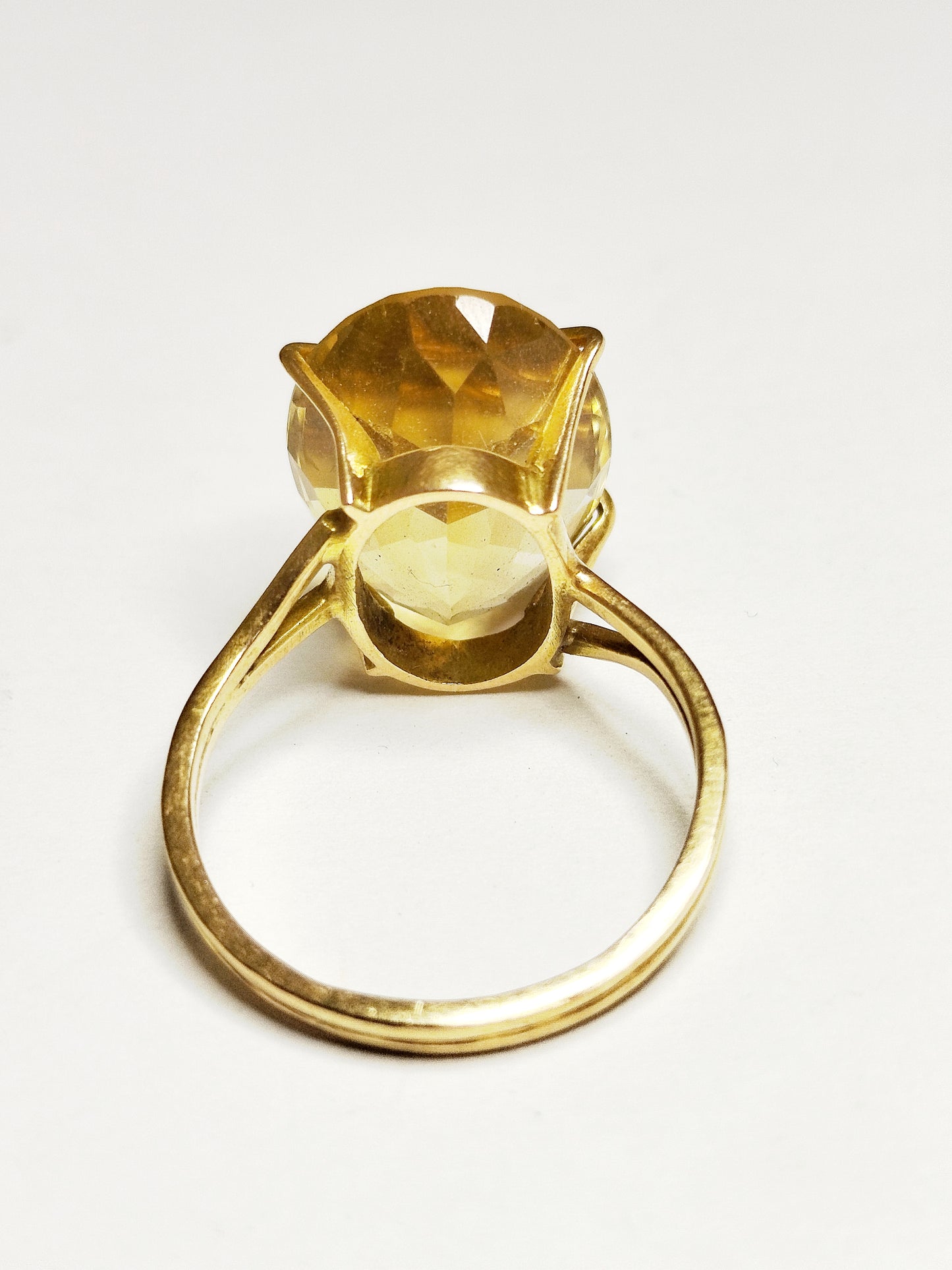 Bague Citrine en Or Jaune 18K Taille-59