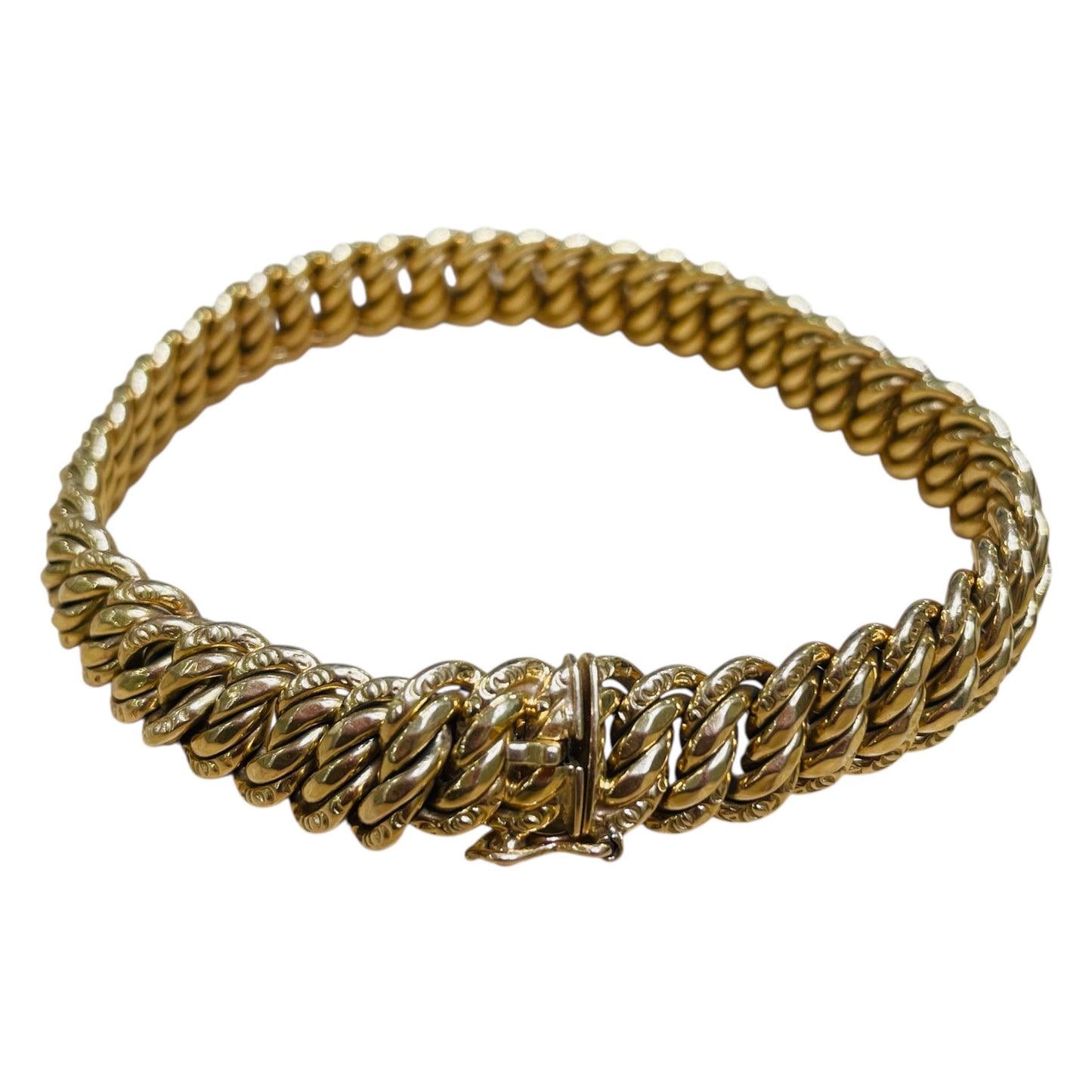 Bracelet maille américaine en or jaune 18K 17.31 Grs